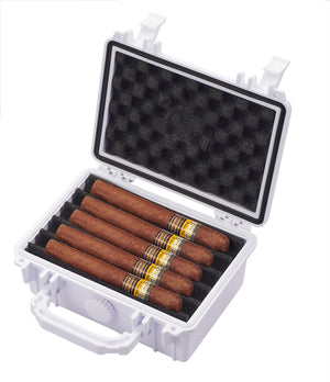 Visol Rider Hard White Plastic Travel Humidor - 15 Cigars