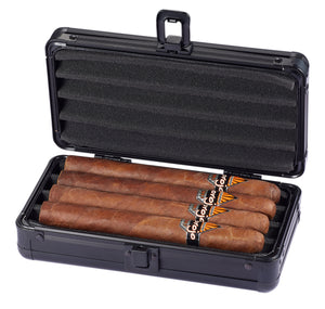 Visol Setke Black Matte Travel Cigar Case - Holds 4 Cigars