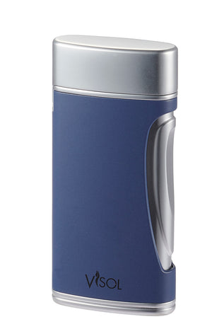 Visol DuoMatt Navy Blue Double Flame Cigar Lighter