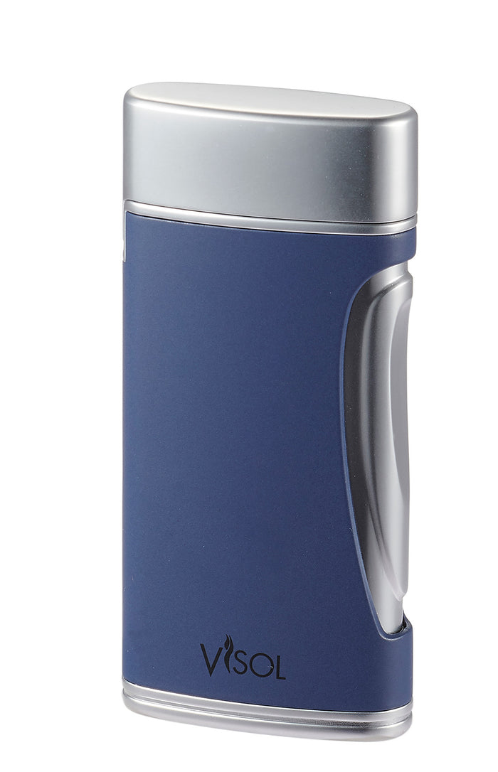 Visol DuoMatt Navy Blue Double Flame Cigar Lighter