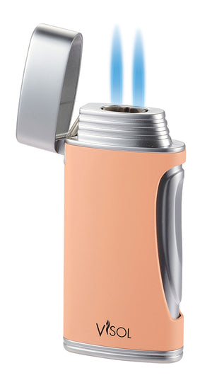 Visol DuoMatt Salmon Double Flame Cigar Lighter