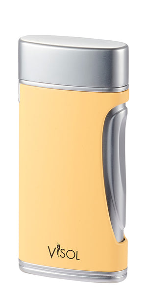 Visol DuoMatt Yellow Double Flame Cigar Lighter