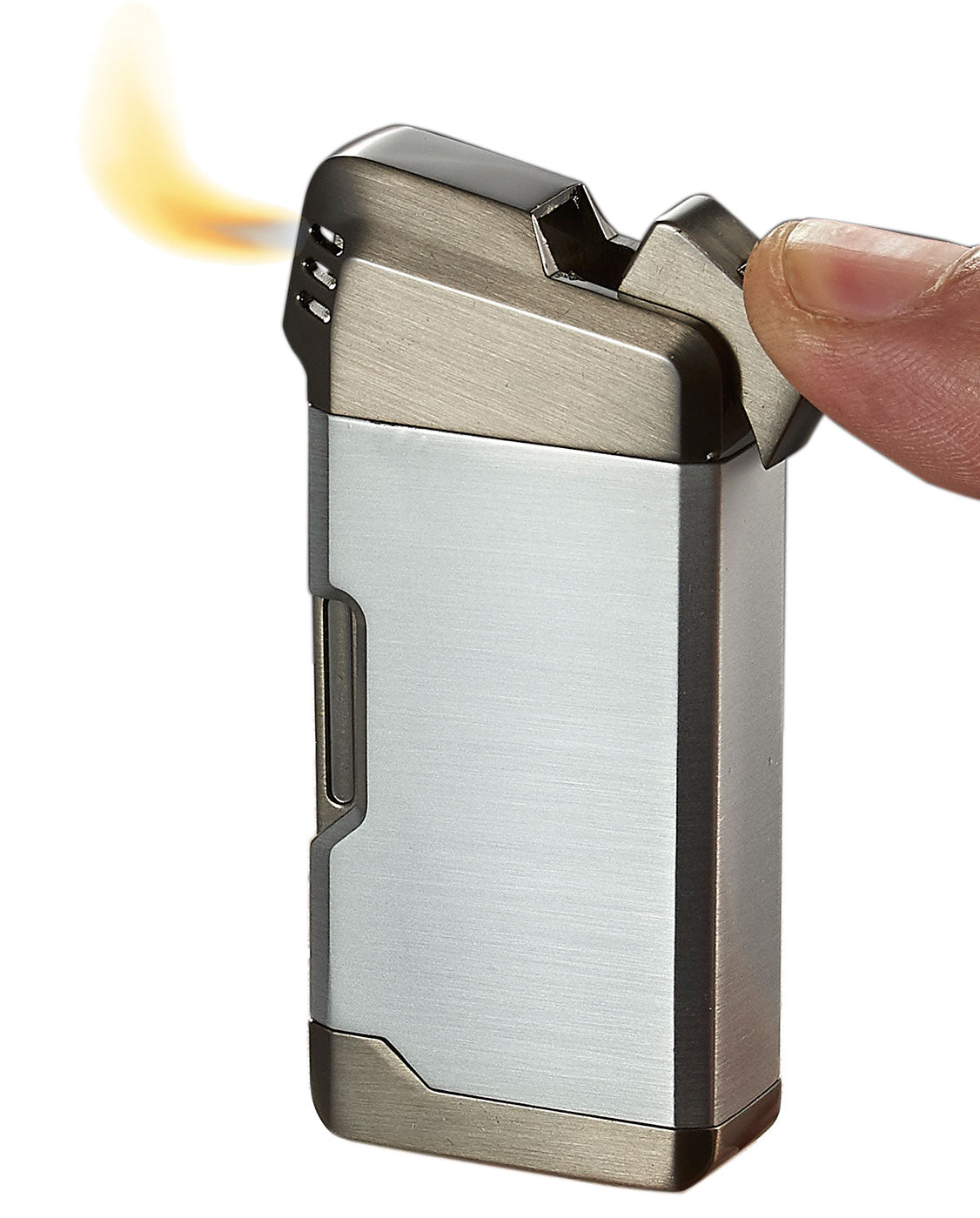 tobacco pipe lighters Puffer Vertigo Lighter Lotus, Vertigo, Landshark and Margaritaville Smoking Accessories Zippo 200PL Pipe insert brushed chrome windproof lighter comes in a original Zippo environmentally friendly cardboard gift box with Zippos lifetime guarantee Pipe Lighters for Smoking Tobacco,