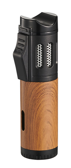 Visol Artemis Triple Torch Cigar Lighter - Wood