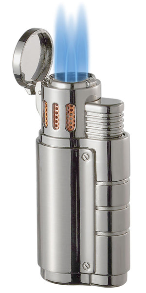 Visol Champ Triple Torch Cigar Lighter - Nickel Plated