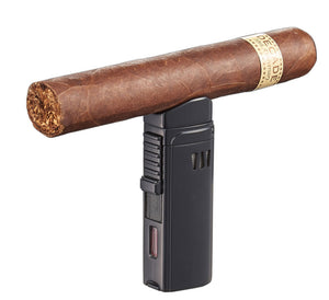 Visol Denali Triple Torch Cigar Lighter - Black