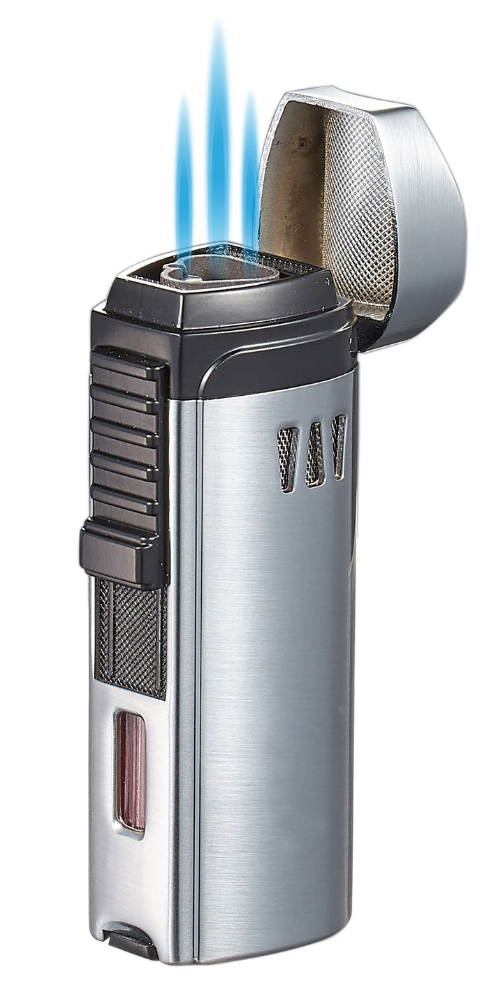 Visol Denali Triple Torch Cigar Lighter - Silver