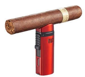Visol Denali Triple Torch Cigar Lighter - Red