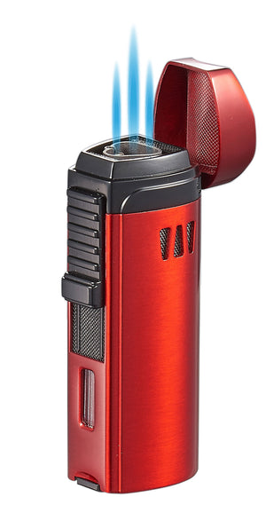 Visol Denali Triple Torch Cigar Lighter - Red
