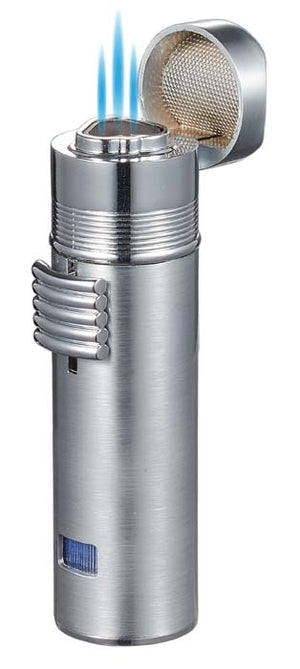 Visol Saddle Triple Torch Lighter -Silver