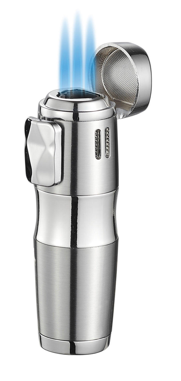 Visol Epic Triple Flame Silver Cigar Lighter