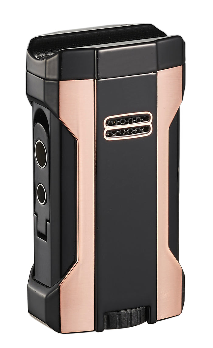 Visol Rhino 2.0 Black & Rose Gold Quad Flame Torch Cigar Lighter