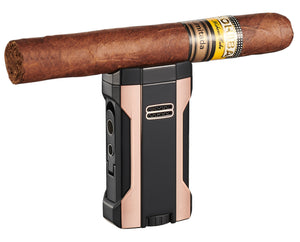 Visol Rhino 2.0 Black & Rose Gold Quad Flame Torch Cigar Lighter
