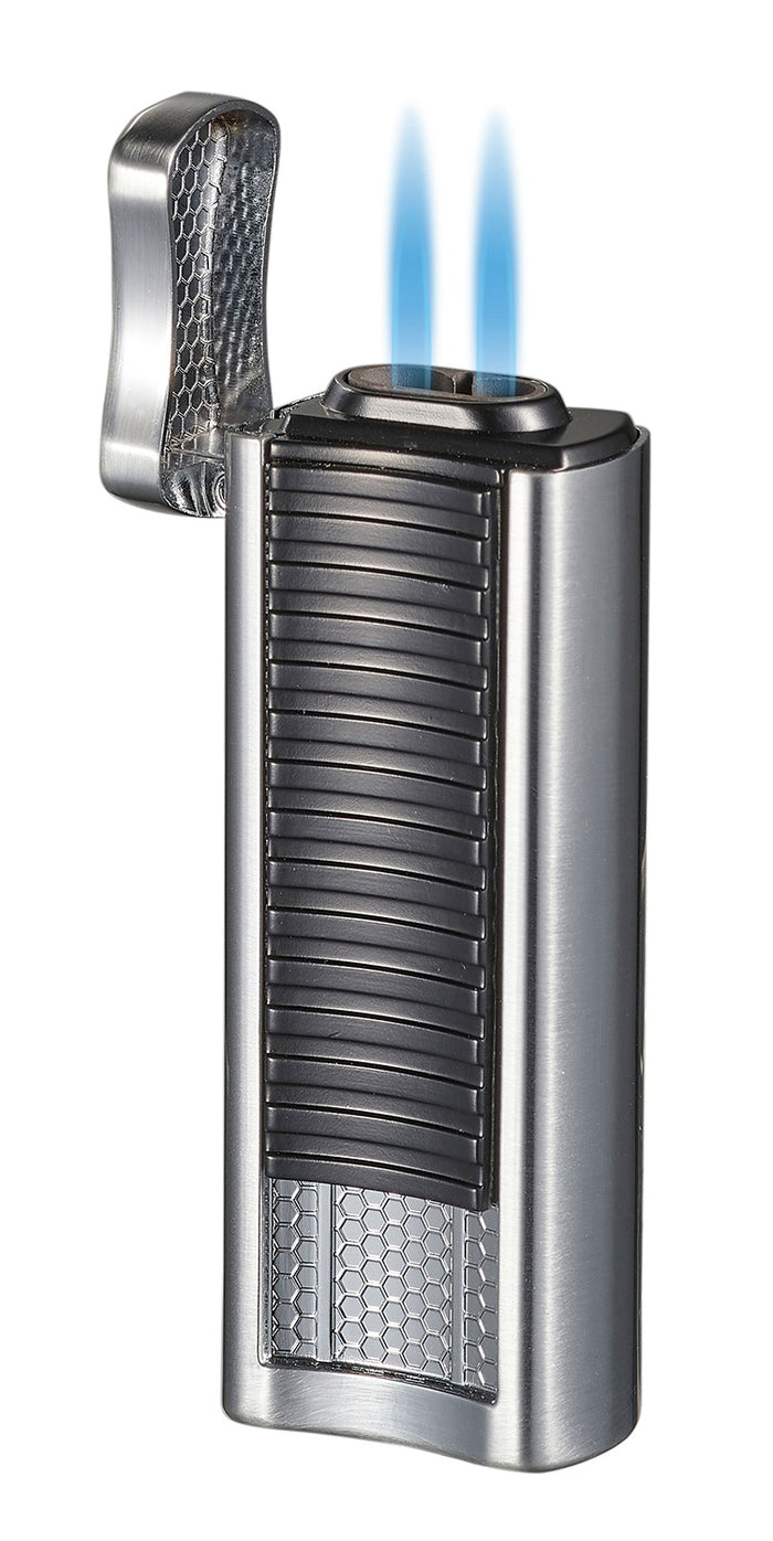 Visol Tiger Double Flame Cigar Lighter - Silver