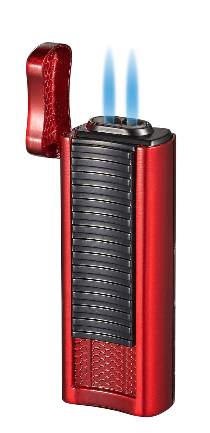 Visol Tiger Double Flame Cigar Lighter - Red