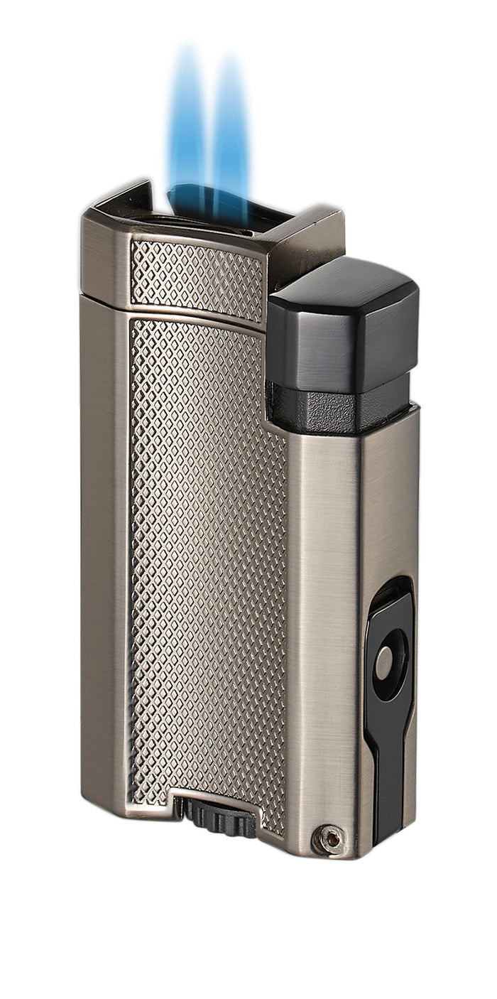 Visol Concave Double Flame Torch Lighter - Gunmetal