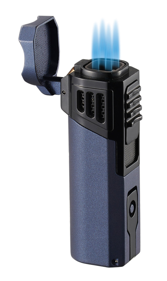 Visol Capitan Quad Flame Torch Lighter - Indigo Blue