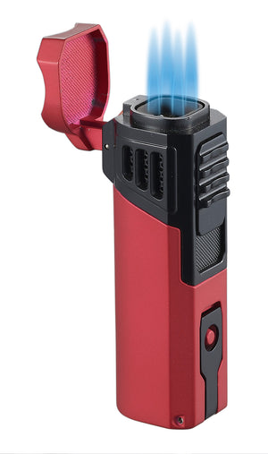 Visol Capitan Quad Flame Torch Lighter - Burgundy Red