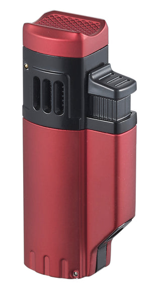 Visol Contempo Quad Flame Torch Lighter - Burgundy Red