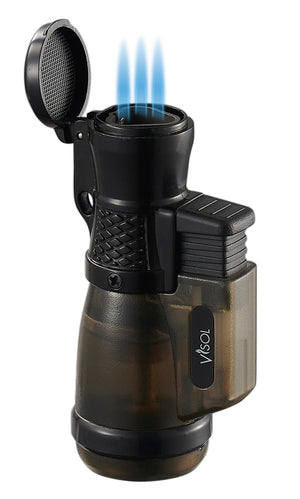 Visol Tiny Triple Flame Torch Lighter - Charcoal