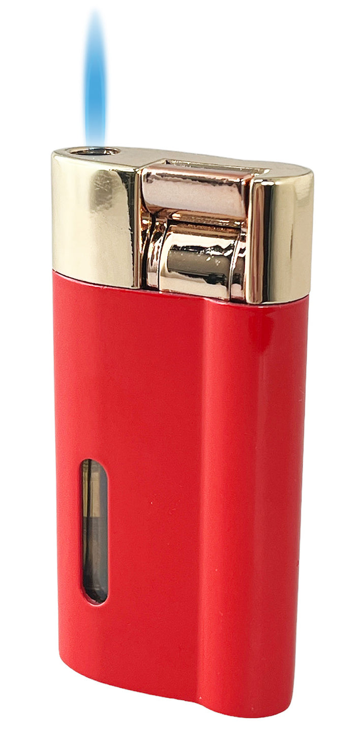 Visol Iguana Single Torch Flame Lighter - Red and Gold