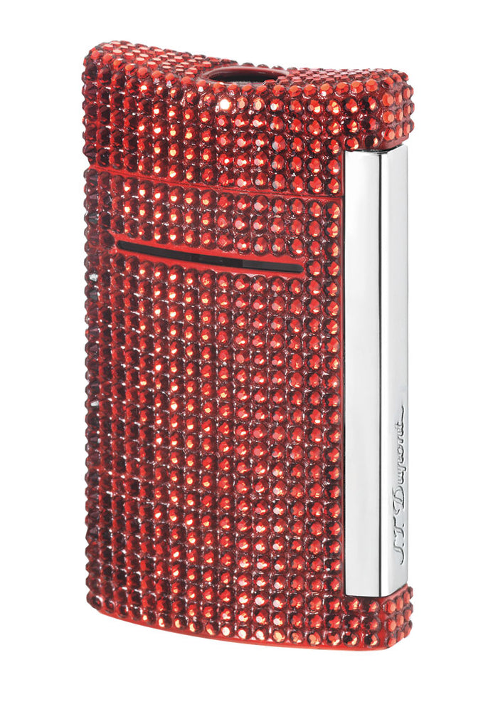 S.T. Dupont Minijet Red Swarovski Crystals Lighter