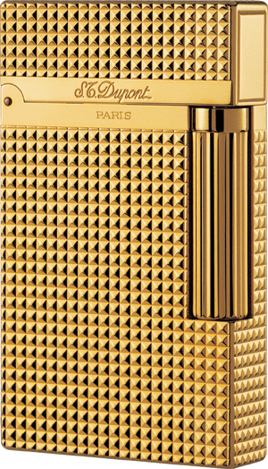 S.T. Dupont  Diamond Head  Yellow Gold Plated Ligne 2 Lighter