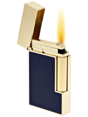 S.T. Dupont Blue Lacquer & Gold Palladium Ligne 2 Lighter