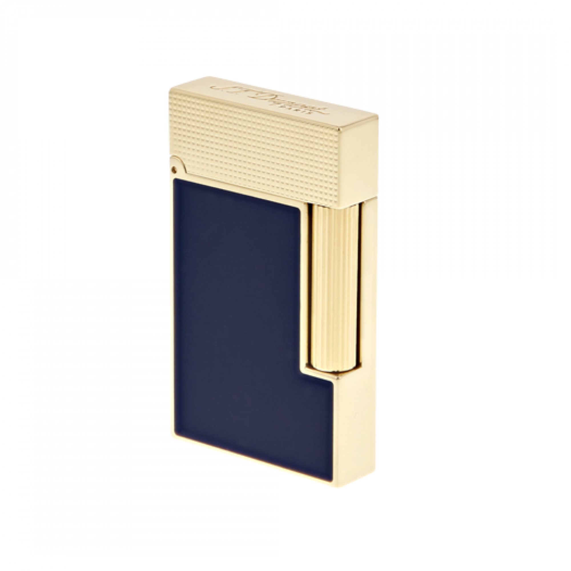 S.T. Dupont Blue Lacquer & Gold Palladium Ligne 2 Lighter – Lighters Direct