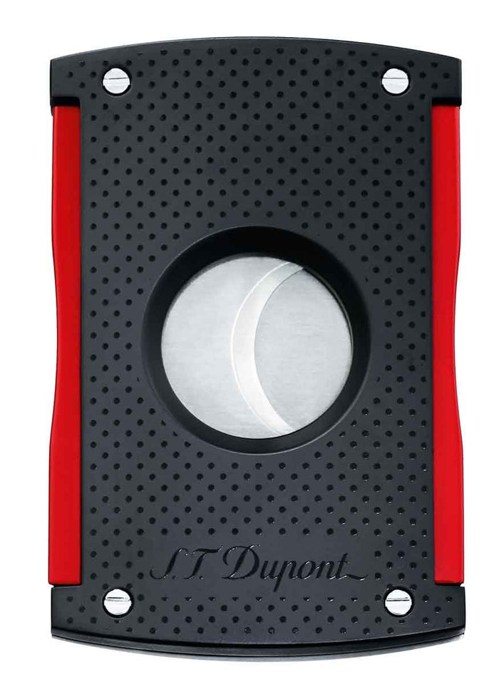 S.T.Dupont MaxiJet Black/Red Cigar Cutter - Black Matte