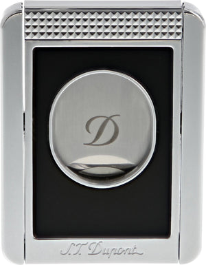 S.T. Dupont Chrome and Matte Black Guillotine Cigar Cutter and Stand