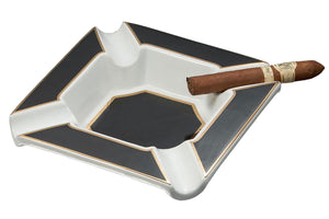 Visol Festus Large Cigar Ashtray - Matte Black & Gold