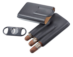 Visol Preston 3 Finger Cigar Case with Large Cutter