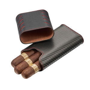 Visol Black Carbon Fiber Patterned Cigar Case
