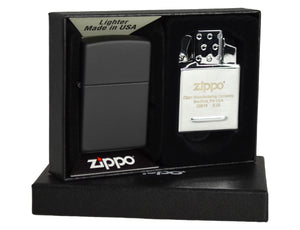 Zippo Black Matte Lighter with Double Torch Lighter Insert
