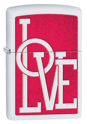 Zippo Red & White Love Lighter